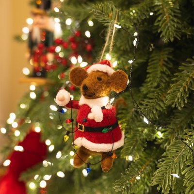 (11월특가) 아티파티 산타 쥐돌이 양모 울 인형 오너먼트 크리스마스 장식 데코 소품 (-12/25)