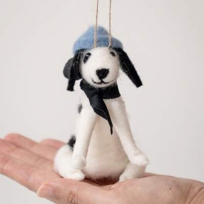 (11월특가) 아티파티 파란모자 달마시안 양모 울 인형 오너먼트 크리스마스 장식 데코 소품 (-12/25)