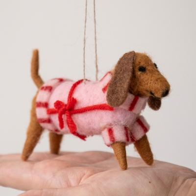 (11월특가) 아티파티 선물스웨터 닥스훈트 양모 울 인형 오너먼트 크리스마스 장식 데코 소품 (-12/25)