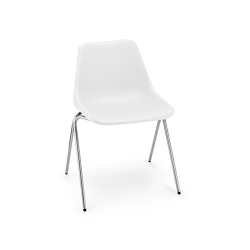 (11월특가) 힐레 폴리사이드 체어 화이트 쉘 크롬 프레임 HILLE Polyside Chair Chrome Frame