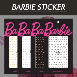 [Barbie] 알파벳B 49,50,70,71 바비 네일스티커 (6x9)