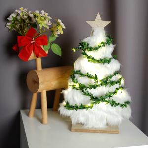 크리스마스 그린리프 와이어 줄 전구