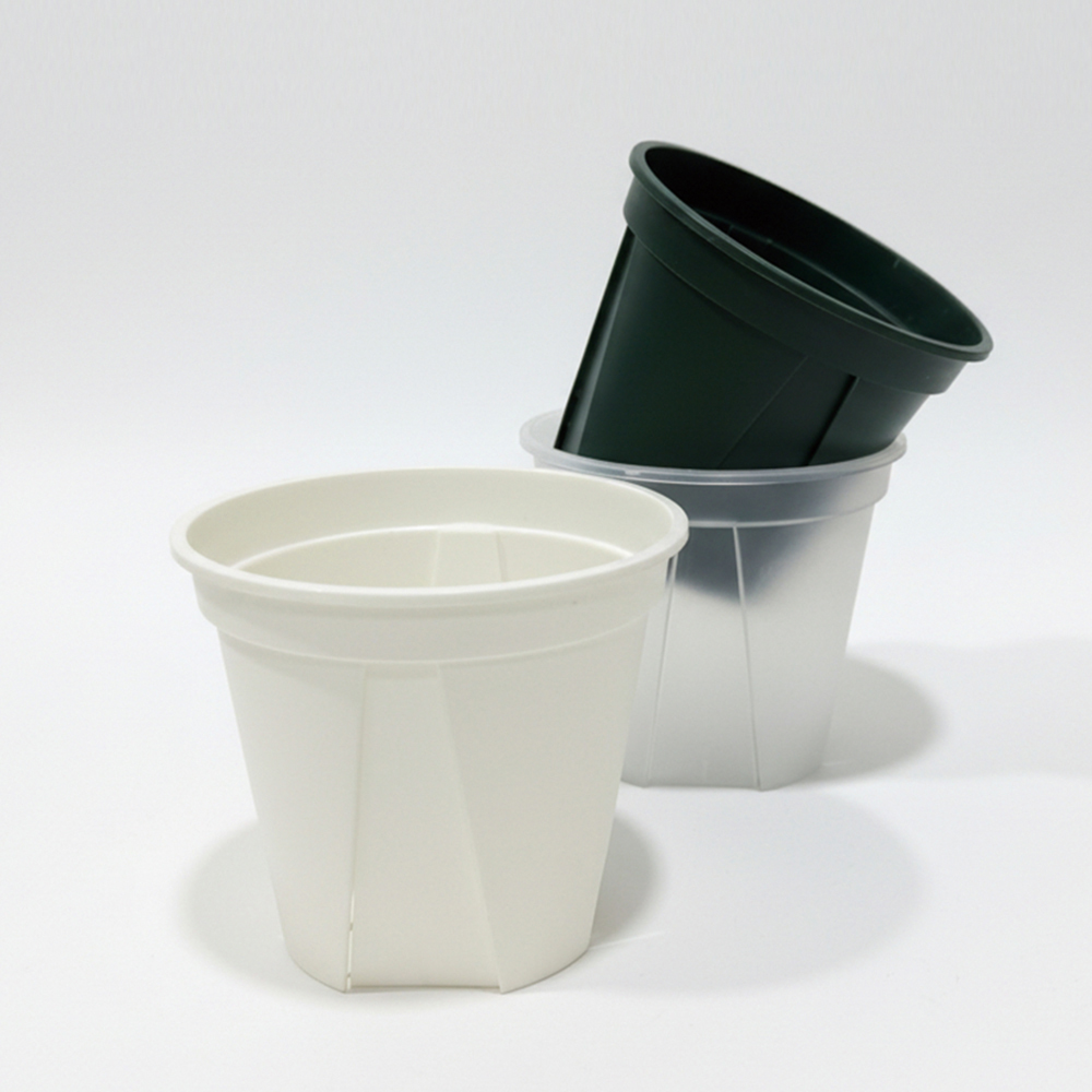 트리맘 슬릿화분 플라스틱화분 분갈이 플분 원형 슬릿분 모스그린 투명 화이트
