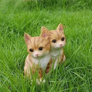 에프 고양이 두마리 RW16193 정원인형