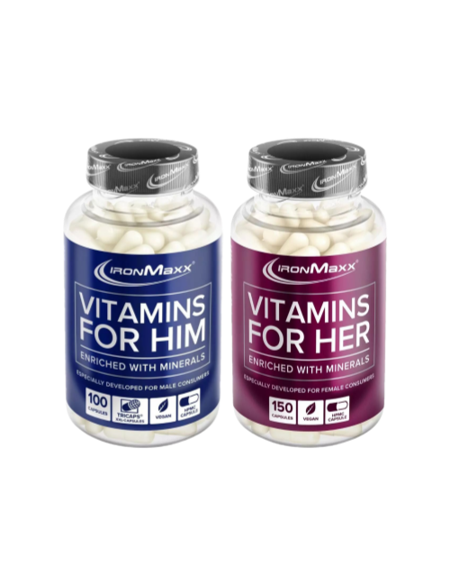 비타민 포 힘 + 포 허 (남성 & 여성 비타민) - 100, 150 캡슐