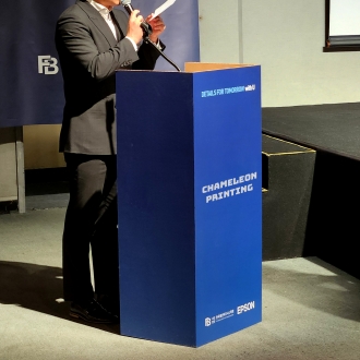 허니콤보드 사회자 단상 포디움 커버