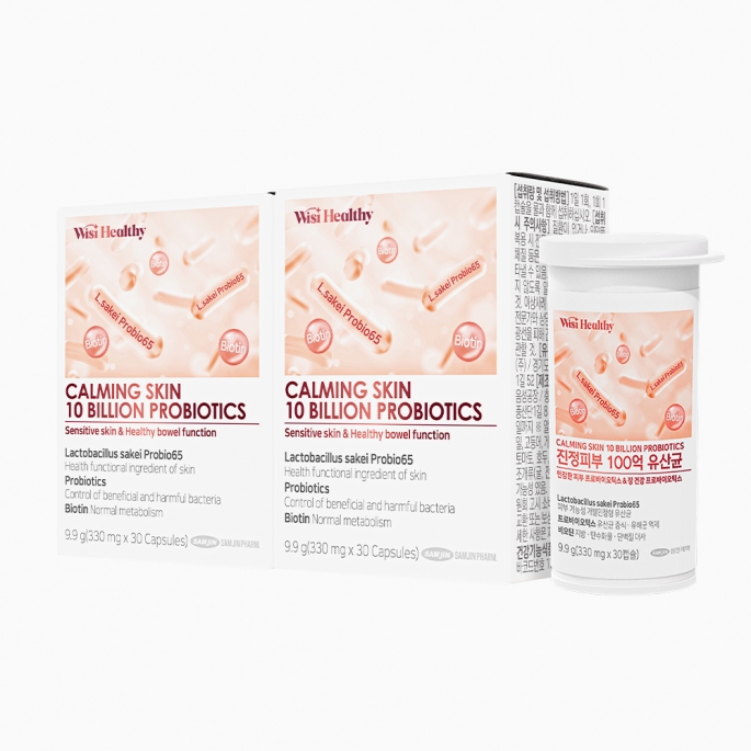 삼진제약 위시헬씨 진정피부 100억 유산균 30캡슐 2개월분
