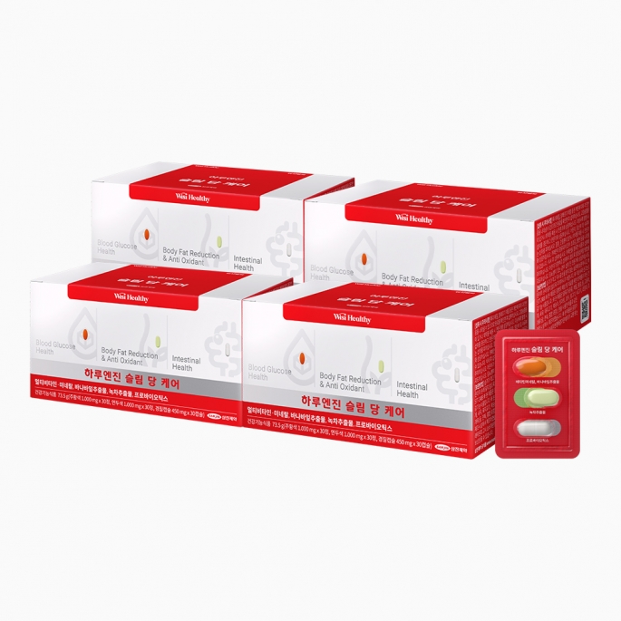 삼진제약 위시헬씨 하루엔진 슬림 당 케어 4박스 4개월분