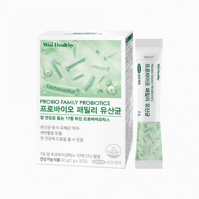 삼진제약 위시헬씨 프로바이오 패밀리 유산균 1개월분 1박스