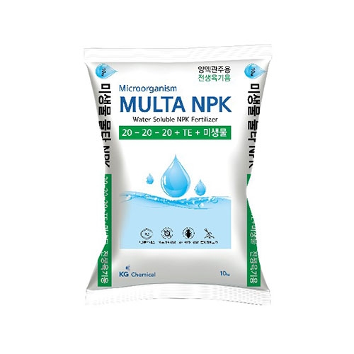 KG케미칼 미생물 물타 NPK 20-20-20 10kg - 전생육기용 수용성복합비료