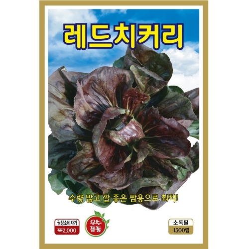 KS종묘 레드치커리 1,500립 쌈채소 씨앗 종자