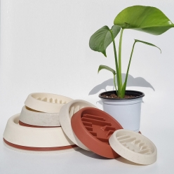 [득템찬스] 과습방지 화분 받침 마블 브라운