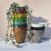 [가정원예 창고방출] 아트스톤 라운드클레어 분갈이 플라스틱 화분