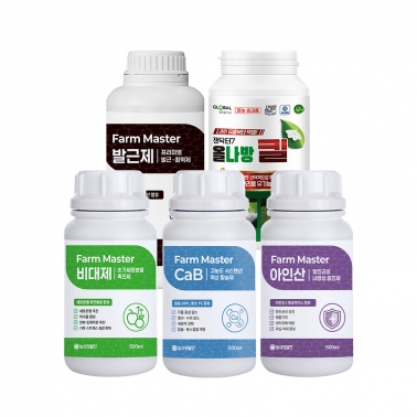 무배추비료 전생육기 올인원 액비 세트 발근제+아인산+비대제+칼슘제+나방방제