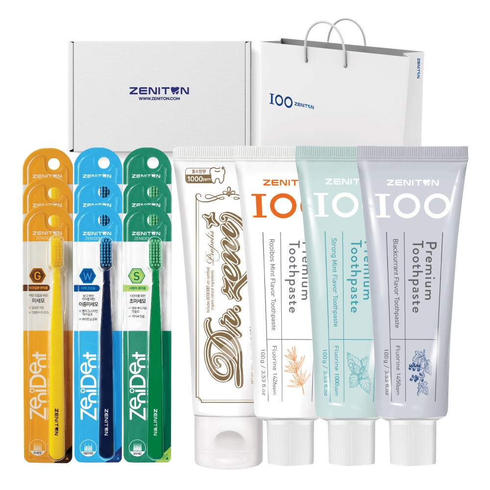 [선물세트] 구강 올케어 세트 (치약 4개 + 칫솔 9개)