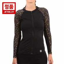 젯파일럿 여성용 래쉬가드 디럭스 S16 긴팔 집업 - 블랙/멀티