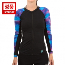 젯파일럿 여성용 래쉬가드 디럭스 S16 긴팔 집업 - 핑크/블루
