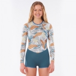 Rip Curl WSPYCW G-Bomb 1mm L/SL Boyleg Spring Suit - Green (립컬 쥐밤 1미리 보이레그 여성 스프링 슈트)