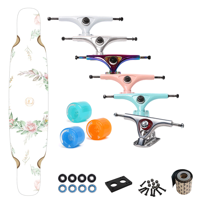 [커스텀 컴플릿-롱보드] Log Flower Longboard - 42" 44" 46"+트럭(로그or페리스or칼리버)+휠+파츠+그립테입