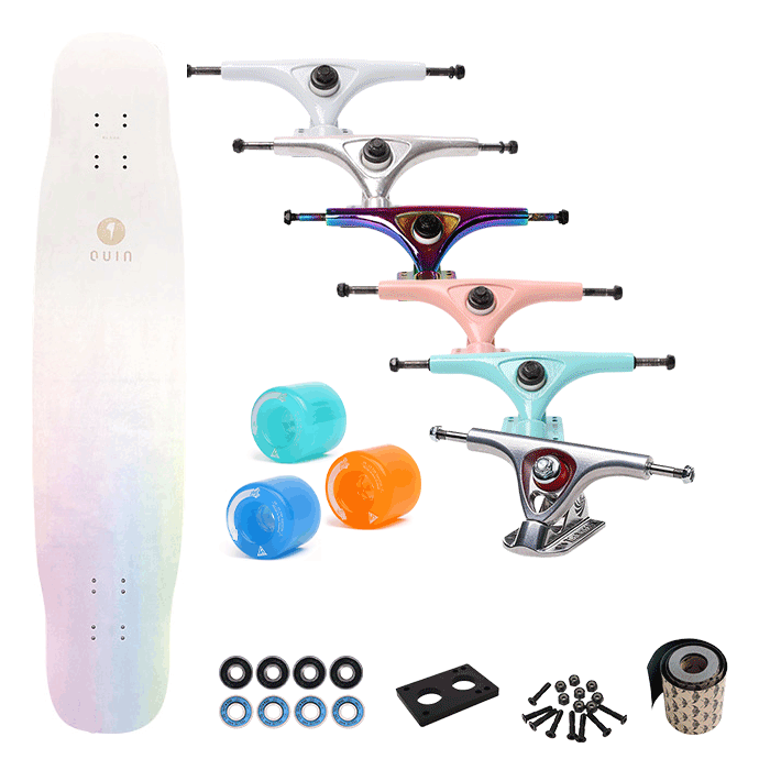 [커스텀 컴플릿-롱보드] Quinboards Half Pastel Rainbow - 40" 42" 44" 46"+트럭(로그or페리스or칼리버)+휠+파츠+그립테입