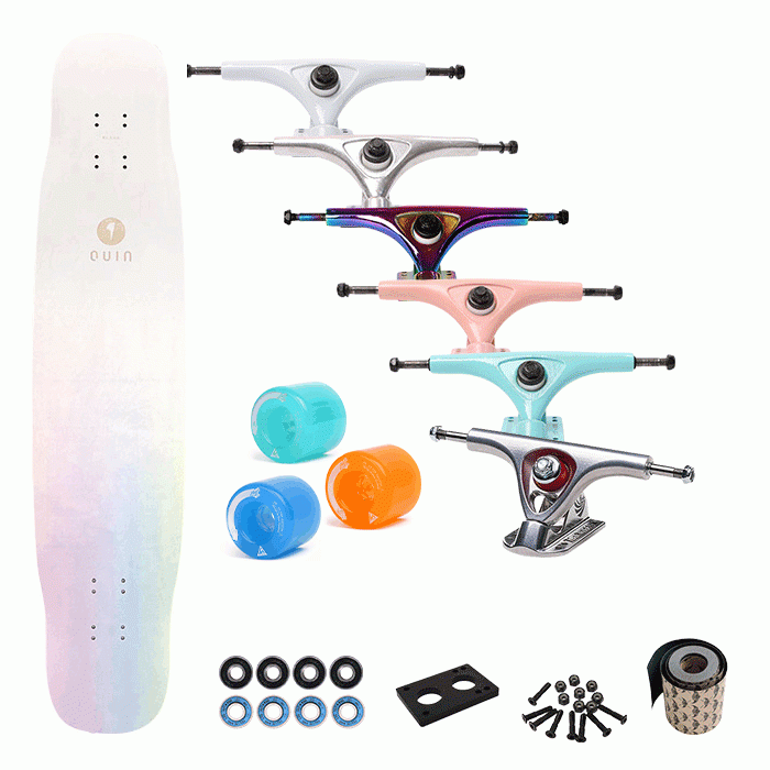 [커스텀 컴플릿-롱보드] Quinboards Half Pastel Rainbow - 40" 42" 44" 46"+트럭(로그or페리스or칼리버)+휠+파츠+그립테입