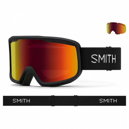 2425 Smith Frontier Black - Red Sol-X Mirror (스미스 프런티어 아시안 핏 보드 스키 고글)