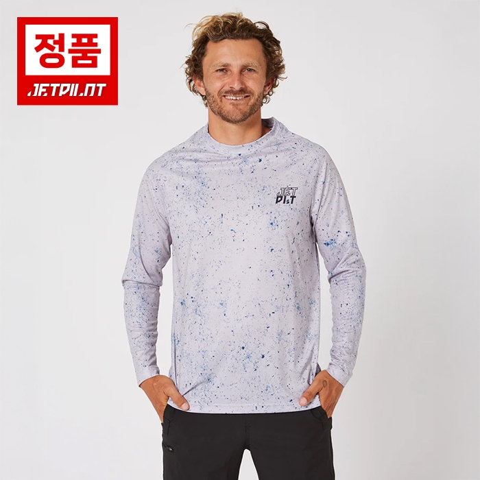 젯파일럿 남성용 래쉬가드 벤쳐 긴팔 하이드로 티셔츠 - 그레이 (JA23183GRY)