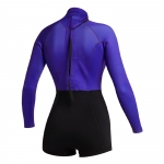 Mystic 35000.240111 Lunar Longarm Shorty 2/2mm Bzip Women - Black/Purple (미스틱 루나 롱암 숏티 2/2mm 백 집 여성용 스프링 슈트)