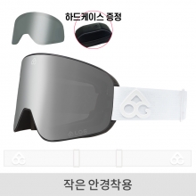 로그 보드 스키 고글 마그넷 OG 화이트 - 풀 실버 미러 (YH-21210)