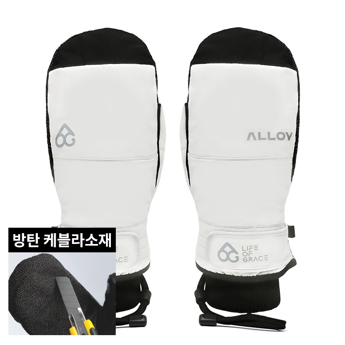 2425 로그 남녀공용 스노우보드 장갑 케블라 로그 X 얼로이 - 아이보리/블랙(24KEVLXA-I/B)