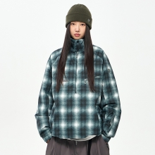 2425 USS2 Ombre Check Pullover - Green Check (어스투 옴브레 체크 풀오버 스키복 자켓)