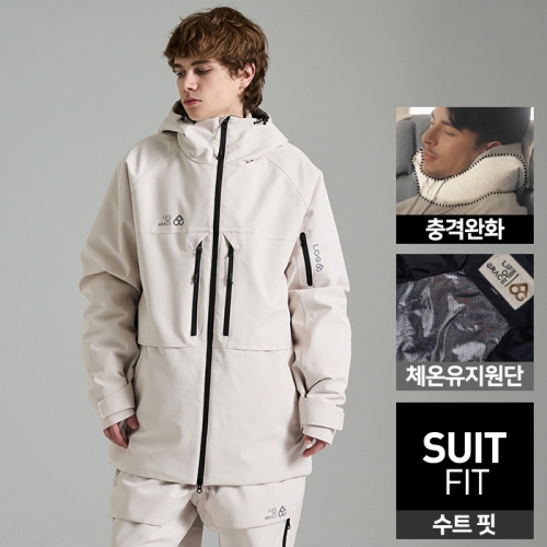 2425 로그 스노우보드복 자켓 인피니트 프로 슈트핏 - 크림 (24INFJK-CR)