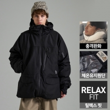 2425 로그 스노우보드복 자켓 테크나인 릴렉스핏 - 블랙 (24TECJK-BK)