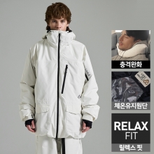 2425 로그 스노우보드복 자켓 테크나인 릴렉스핏 - 화이트 (24TECJK-WH)