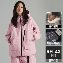 2425 로그 스노우보드복 자켓 테크나인 릴렉스핏 - 파우더 핑크 (24TECJK-PP)