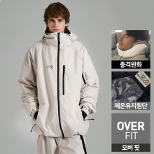 2425 로그 스노우보드복 자켓 힙힙 오버핏 - 크림 (24HIPJK-CR)