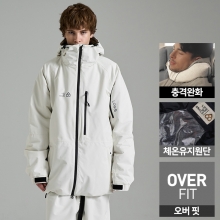 2425 로그 스노우보드복 자켓 힙힙 오버핏 - 화이트 (24HIPJK-WH)