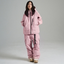 로그 스노우보드복 코디세트 #12 / 2425 Log Technine (Relax Fit) Jacket - Powder Pink + 2425 Log Technine Cargo (Relax Fit) Pants - Powder Pink