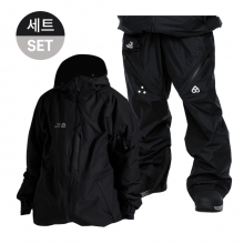 로그 스노우보드복 코디세트 #19 / 2425 Log Hip Hip (Over Fit) Jacket - Black + 2324 Log Unique Pants - Black