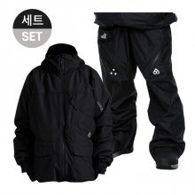 로그 스노우보드복 코디세트 #20 / 2425 Log Technine (Relax Fit) Jacket - Black + 2324 Log Unique Pants - Black
