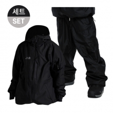 로그 스노우보드복 코디세트 #21 / 2425 Log Hip Hip (Over Fit) Jacket - Black + 2324 Log Punky Pants - Black