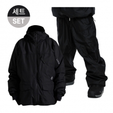 로그 스노우보드복 코디세트 #22 / 2425 Log Technine (Relax Fit) Jacket - Black + 2324 Log Punky Pants - Black