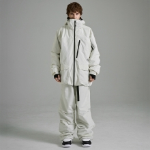 로그 스노우보드복 코디세트 #23 / 2425 Log Technine (Relax Fit) Jacket - Cream + 2425 Log Hip Hip (Over Fit) Pants - Cream