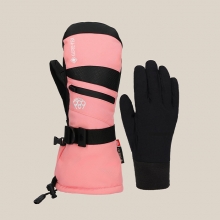 2526 686 육팔육 여성용 스노우보드 벙어리 장갑 고어텍스 스마티 3-IN-1 건틀렛 - 제라늄 핑크