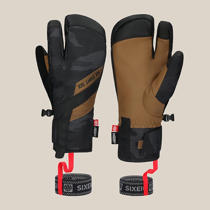 2526 686 육팔육 스노우보드 삼지장갑 호크아이 트리거 - 블랙 카모
