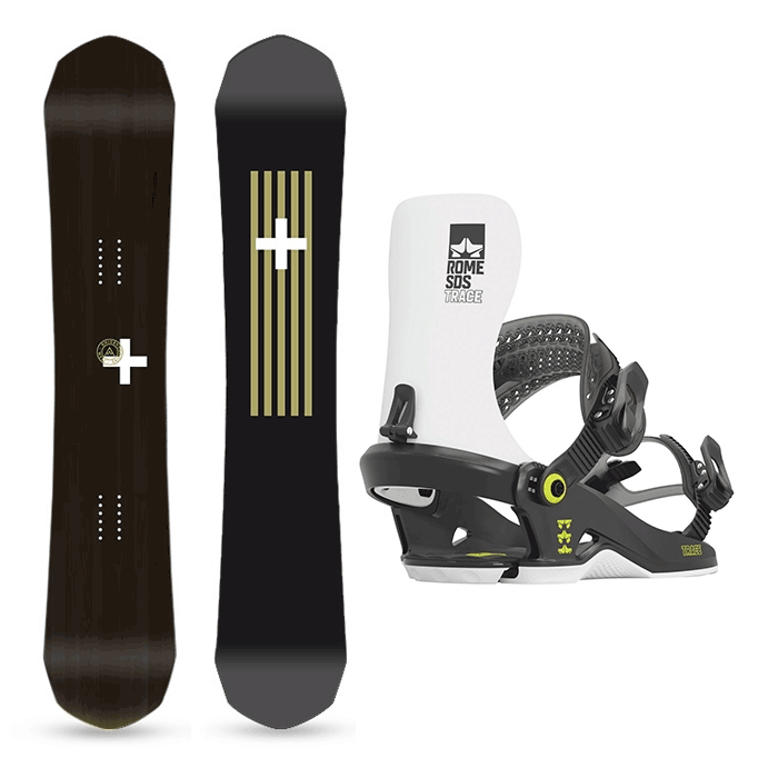 1920 WEST LA HACHE PLUS BOARD - 152 154 156W 158W + 2324 Rome Trace Snowboard Bindings - Black/White