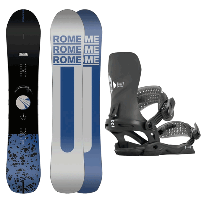 2425 Rome WARDEN Snowboard - 152 155 158 159W 161 162W + 2324 Rome Vice Snowboard Bindings - Black or White