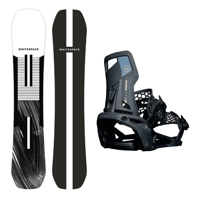 2324 Whitespace Freestyle Shaun White Pro Snowboard - 154 156 + 2425 Nidecker Supermatic Snowboard Bindings - Black or White