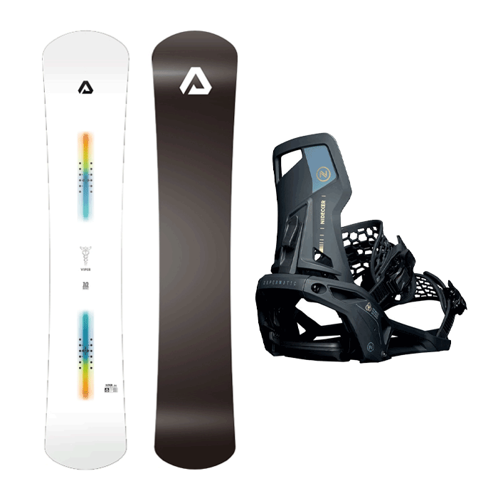 [세미햄머] 2426 Alloy Viper white LTD Snowboard - 158 162 + 2425 Nidecker Supermatic Snowboard Bindings - Black or White (얼로이 바이퍼 리미티드 에디션 스노우보드 데크 화이트 + 니데커 슈퍼매틱 블랙 or 화이트)