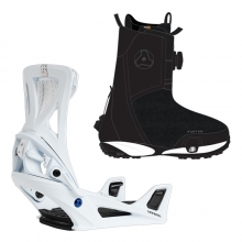 2526 Burton Mens Waverange X Step On® Boots(wide) - Black + Genesis Re:Flex Binding - White (버튼 웨이브레인지 X 스텝온 스노우보드 부츠 + 제네시스 리:플렉스 바인딩)